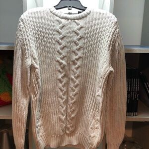 Chaps Cream Cable Knit Pullover